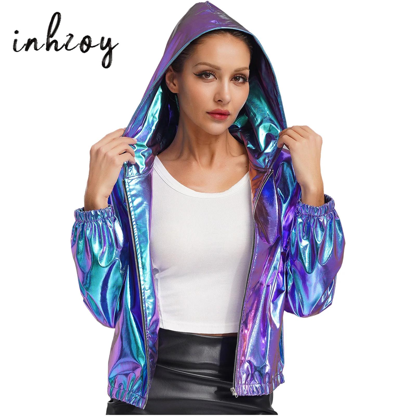 Women Holographic Bomber Jacke - Women'S Fashion Bomber Jacket 评论和价格