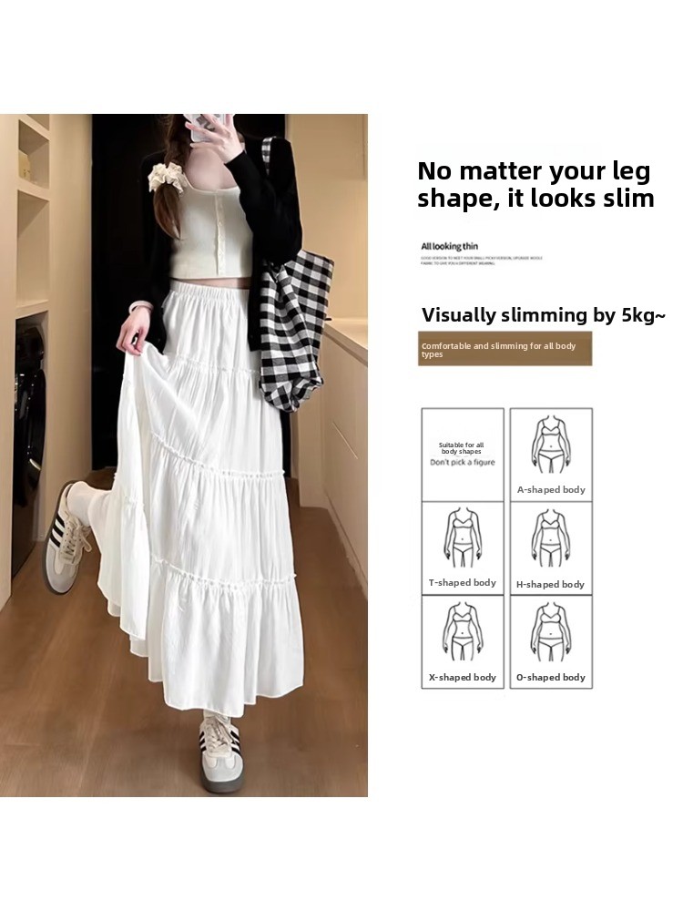 plus Size Women's White High W - A-Line Skirt Midi 评论和价格