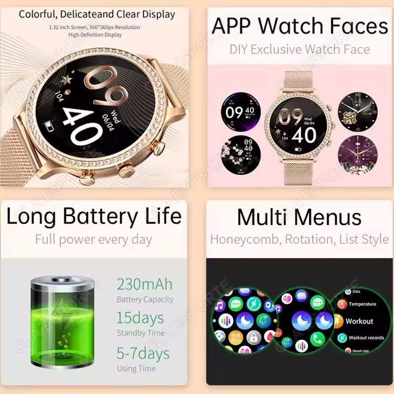 Elegant Ladies' Smartwatch Blu - Women Fashion Zone 评论和价格